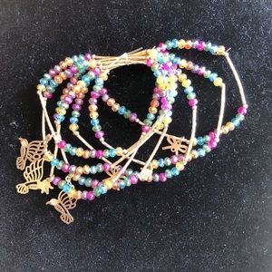 Women’s Bracelet Set Multicolor Stretchable- New
